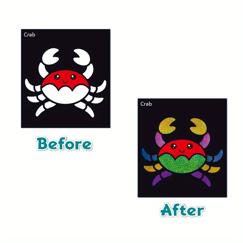 DIY Cartoon Sticker Book for Kids Ages 3-6 Glitter Effects