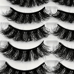 5 Pairs Thick Crisscross Faux Mink Eyelashes Natural Volume Makeup False Lashes