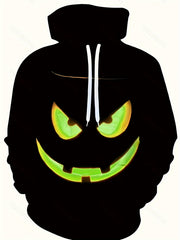 Halloween Pumpkin Pattern Print Hoodies For Men