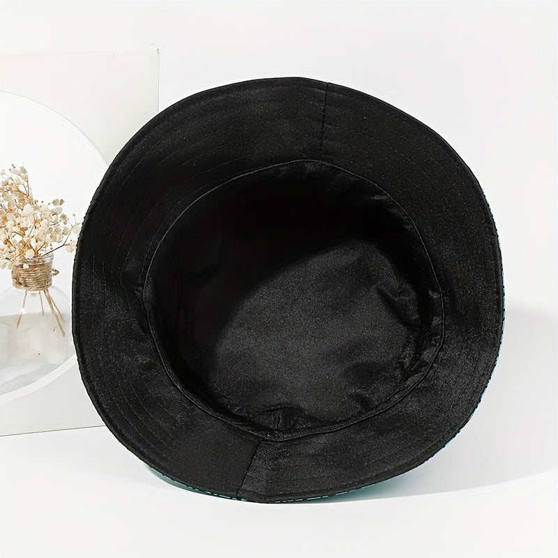 Double Sided Fisherman Hat Green Triangle Laser Street Style Bucket Hat