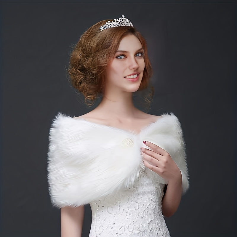 Faux Fur Shawl for Bridal & Wedding Dresses Baroque Style Accessory