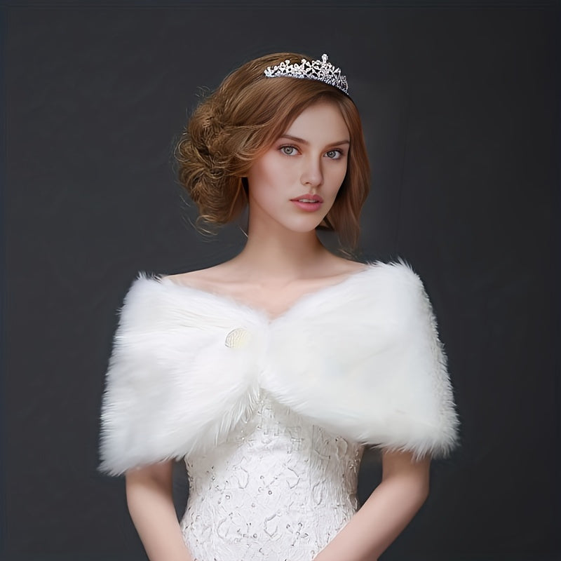 Faux Fur Shawl for Bridal & Wedding Dresses Baroque Style Accessory