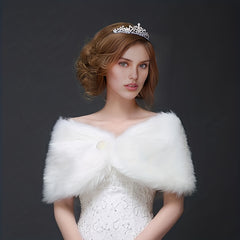 Faux Fur Shawl for Bridal & Wedding Dresses Baroque Style Accessory