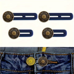 4pcs Stainless Steel Adjustable Jeans Button Extenders