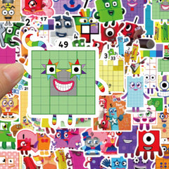 52pcs Numberblocks Vinyl Stickers Waterproof Decals for Water Bottle Laptop Phon