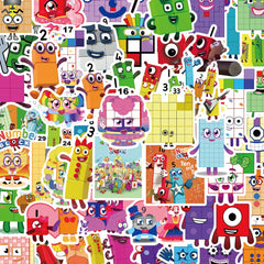 52pcs Numberblocks Vinyl Stickers Waterproof Decals for Water Bottle Laptop Phon