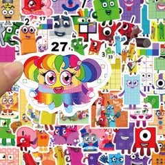 52pcs Numberblocks Vinyl Stickers Waterproof Decals for Water Bottle Laptop Phon