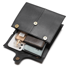 Steampunk Leather Crossbody Bag with Embossed Floral Pattern