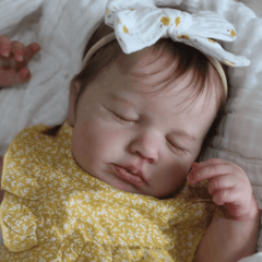 20 Inch Lifelike Girl Doll with 3D Painted Skin & Soft Cloth Body Yellow Dress