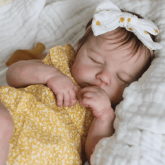 20 Inch Lifelike Girl Doll with 3D Painted Skin & Soft Cloth Body Yellow Dress