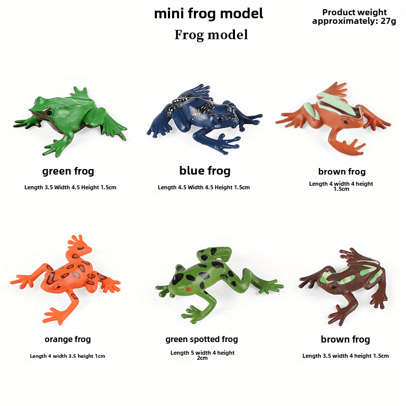 Realistic Reptile & Amphibian Toy Set, 6-Piece PVC Animal Figures for Education