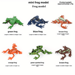 Realistic Reptile & Amphibian Toy Set, 6-Piece PVC Animal Figures for Education