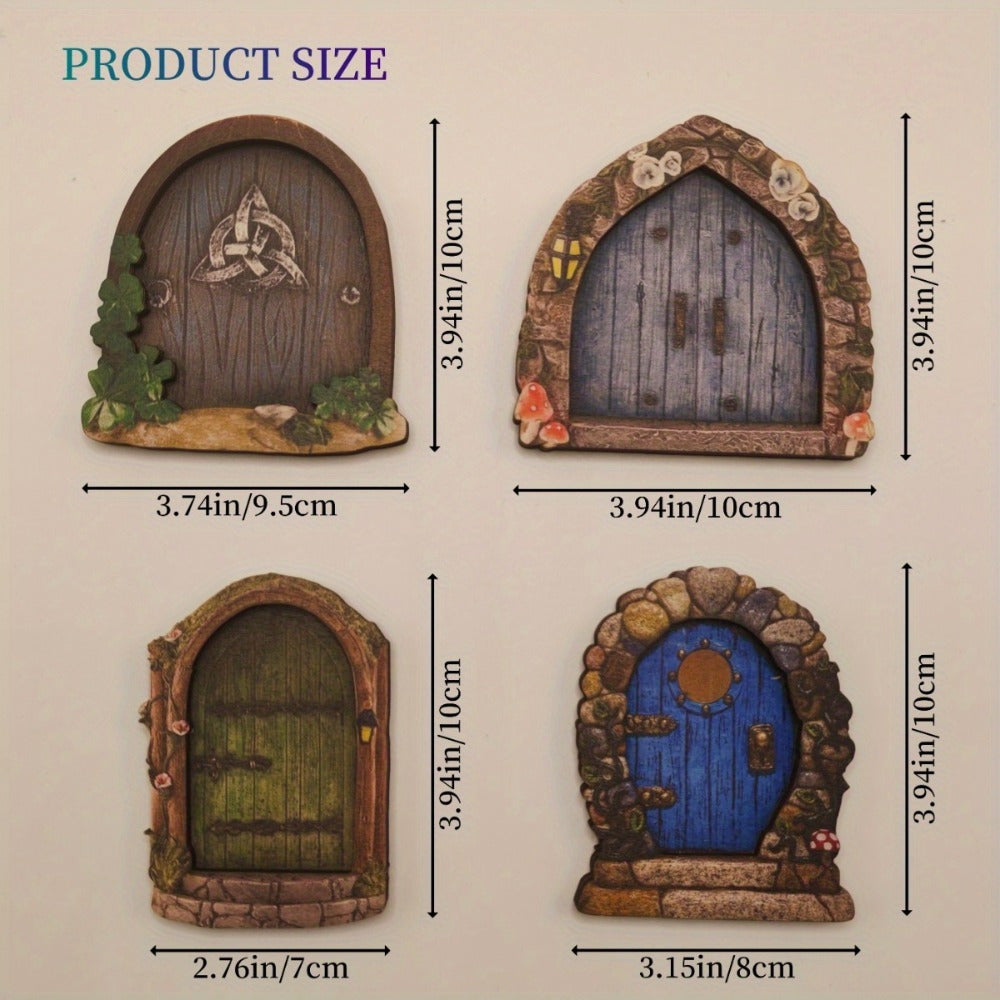 Wood Fairy Door Enchanted Elf Garden Gate Ornament