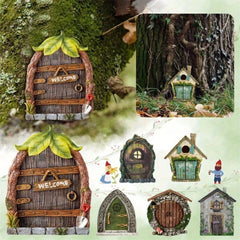 Wood Fairy Door Enchanted Elf Garden Gate Ornament