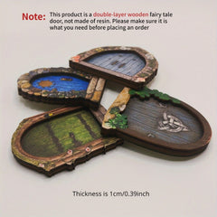 Wood Fairy Door Enchanted Elf Garden Gate Ornament
