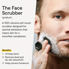 Men's Silicone Face Scrubber Exfoliator Pad & Massager for Deep Cleansing