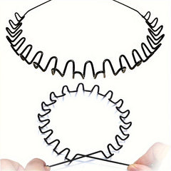 Metallic Wavy Hair Band Non Slip Headband Elastic Sports Hair Hoop 1pc