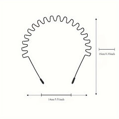 Metallic Wavy Hair Band Non Slip Headband Elastic Sports Hair Hoop 1pc