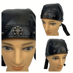 Punk Faux Leather Bandana Halloween Dress Up Headwear
