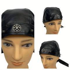 Punk Faux Leather Bandana Halloween Dress Up Headwear