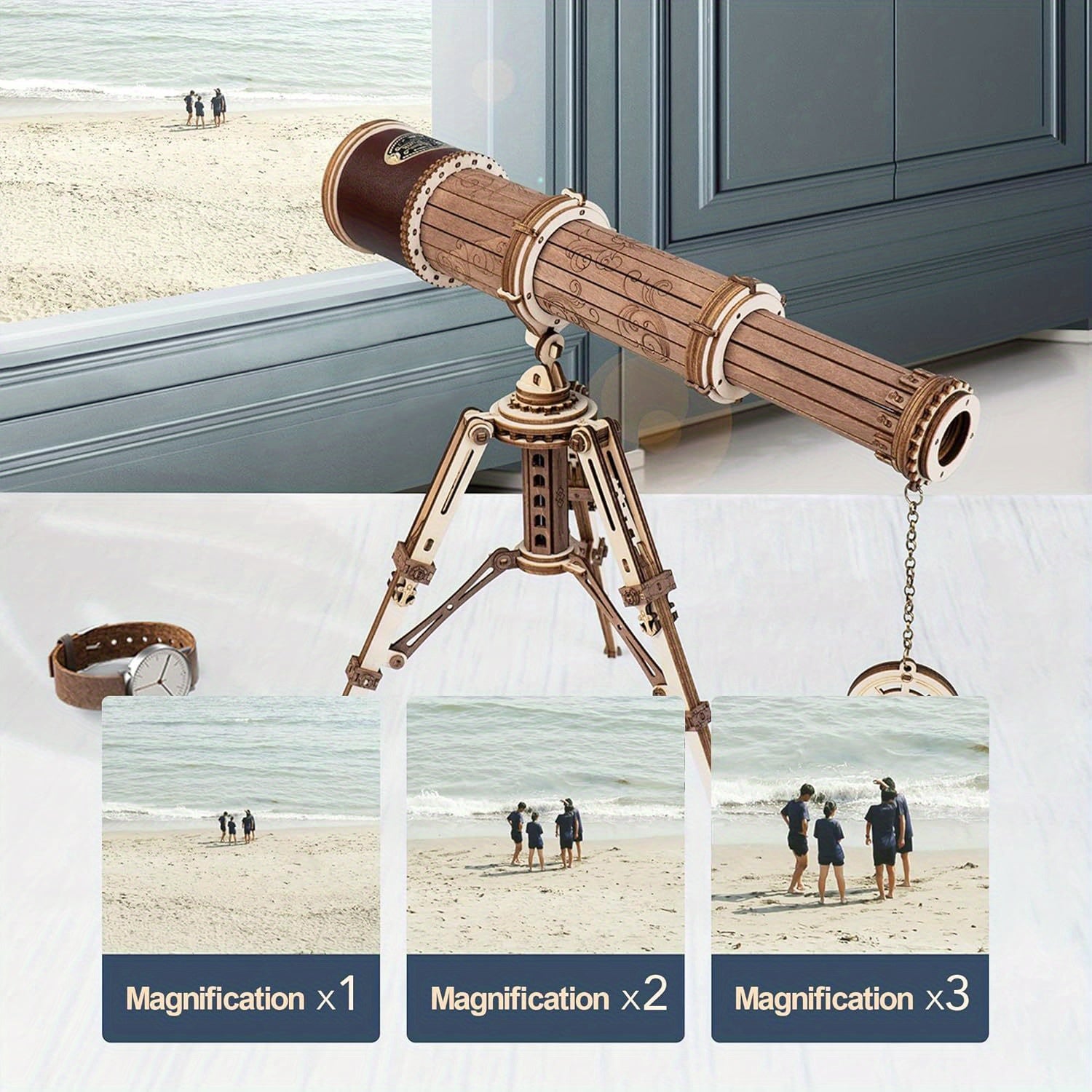 DIY Monocular Telescope 3D Wooden Puzzle Model Building Kit for Adults