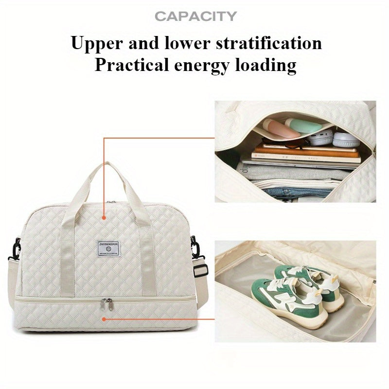 Women's Gym Duffel Bag with Wet Pocket and Shoes Compartment