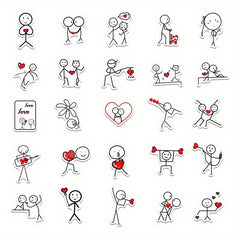 50pcs Cartoon Stickman Vinyl Stickers DIY Water Bottle Decoration