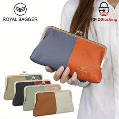Royal Bagger RFID Contrast Clutch Purse for Women Evening Bag