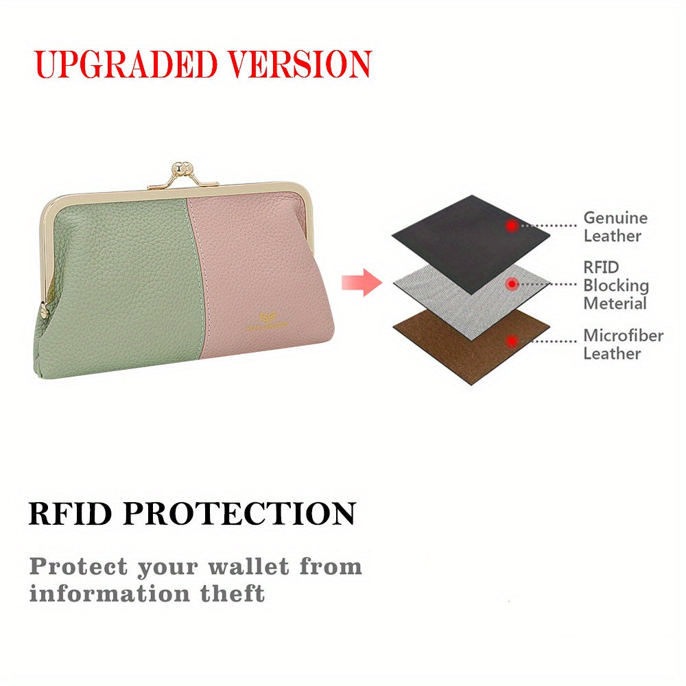 Royal Bagger RFID Contrast Clutch Purse for Women Evening Bag