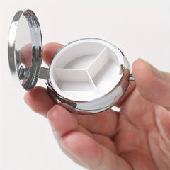 Paw Print Pattern Pill Box 3 Compartments Mini Metal Organizer Jewelry