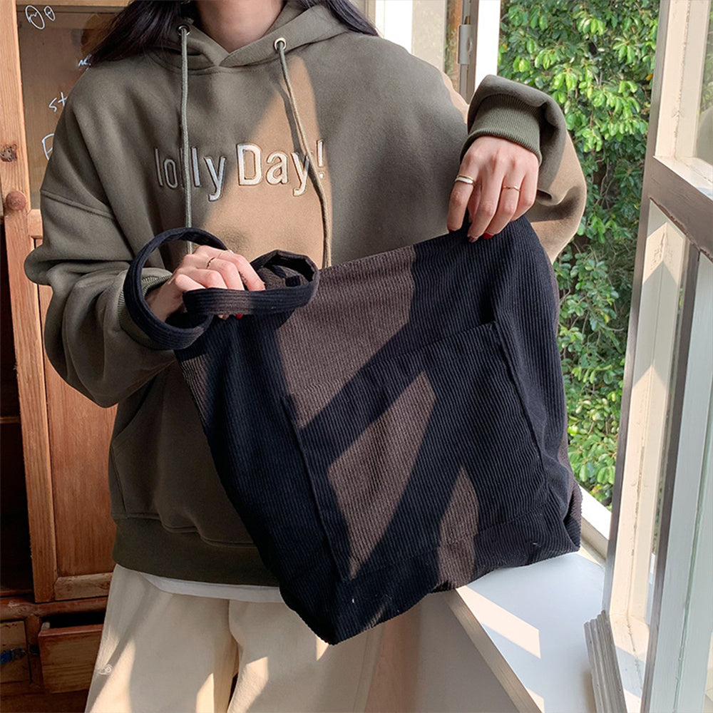 NYXIA Corduroy Tote Bag - Minimalist Shoulder Hobo Bags