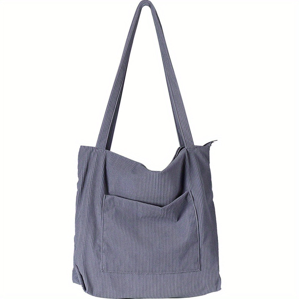NYXIA Corduroy Tote Bag - Minimalist Shoulder Hobo Bags