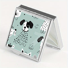 Dog Picture Printing Square Pill Box with 4 Compartments