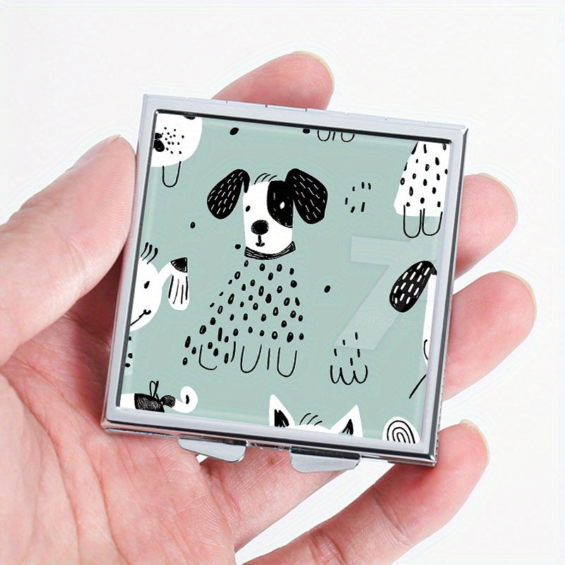 Dog Picture Printing Square Pill Box with 4 Compartments