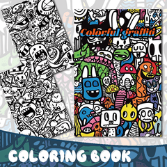 Colorful Graffiti Coloring Book for Adults - 22 Pages Relaxation Art Gift