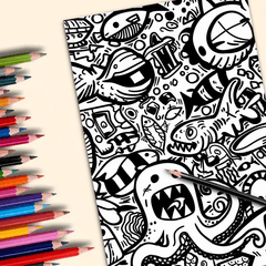 Colorful Graffiti Coloring Book for Adults - 22 Pages Relaxation Art Gift