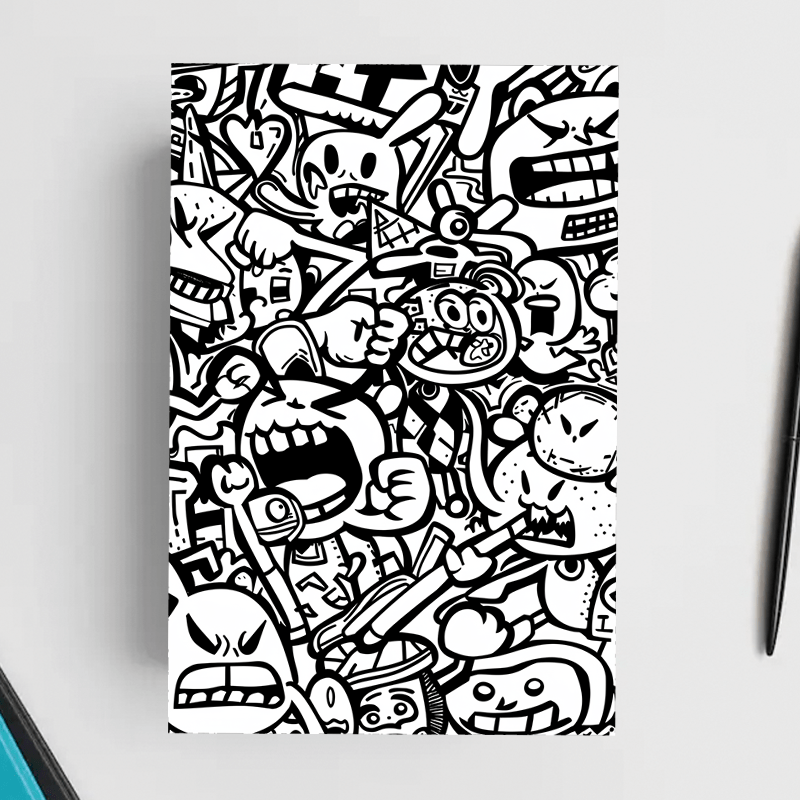 Colorful Graffiti Coloring Book for Adults - 22 Pages Relaxation Art Gift