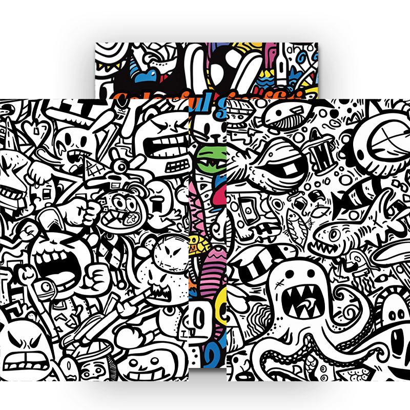 Colorful Graffiti Coloring Book for Adults - 22 Pages Relaxation Art Gift
