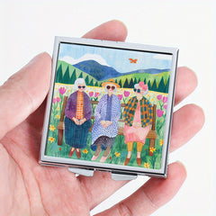 Flower Sisters Square Pill Box 4 Compartments Portable Medicine Box