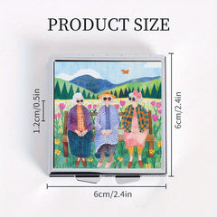 Flower Sisters Square Pill Box 4 Compartments Portable Medicine Box