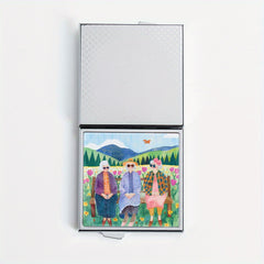 Flower Sisters Square Pill Box 4 Compartments Portable Medicine Box