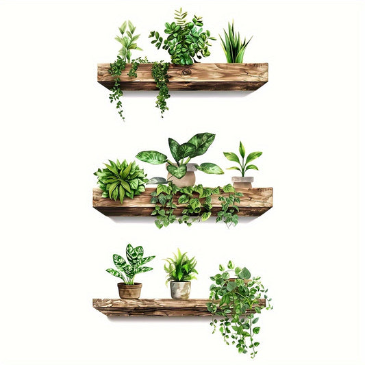 3pcs Greenery Wall Decals Removable Adhesive Stickers 26 x 39 Floral Pattern
