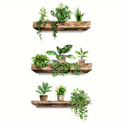 3pcs Greenery Wall Decals Removable Adhesive Stickers 26 x 39 Floral Pattern