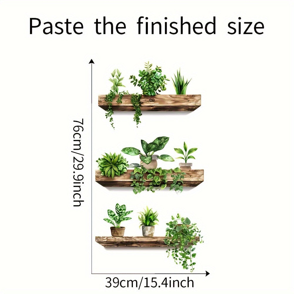 3pcs Greenery Wall Decals Removable Adhesive Stickers 26 x 39 Floral Pattern