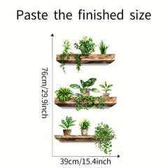 3pcs Greenery Wall Decals Removable Adhesive Stickers 26 x 39 Floral Pattern