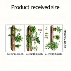 3pcs Greenery Wall Decals Removable Adhesive Stickers 26 x 39 Floral Pattern
