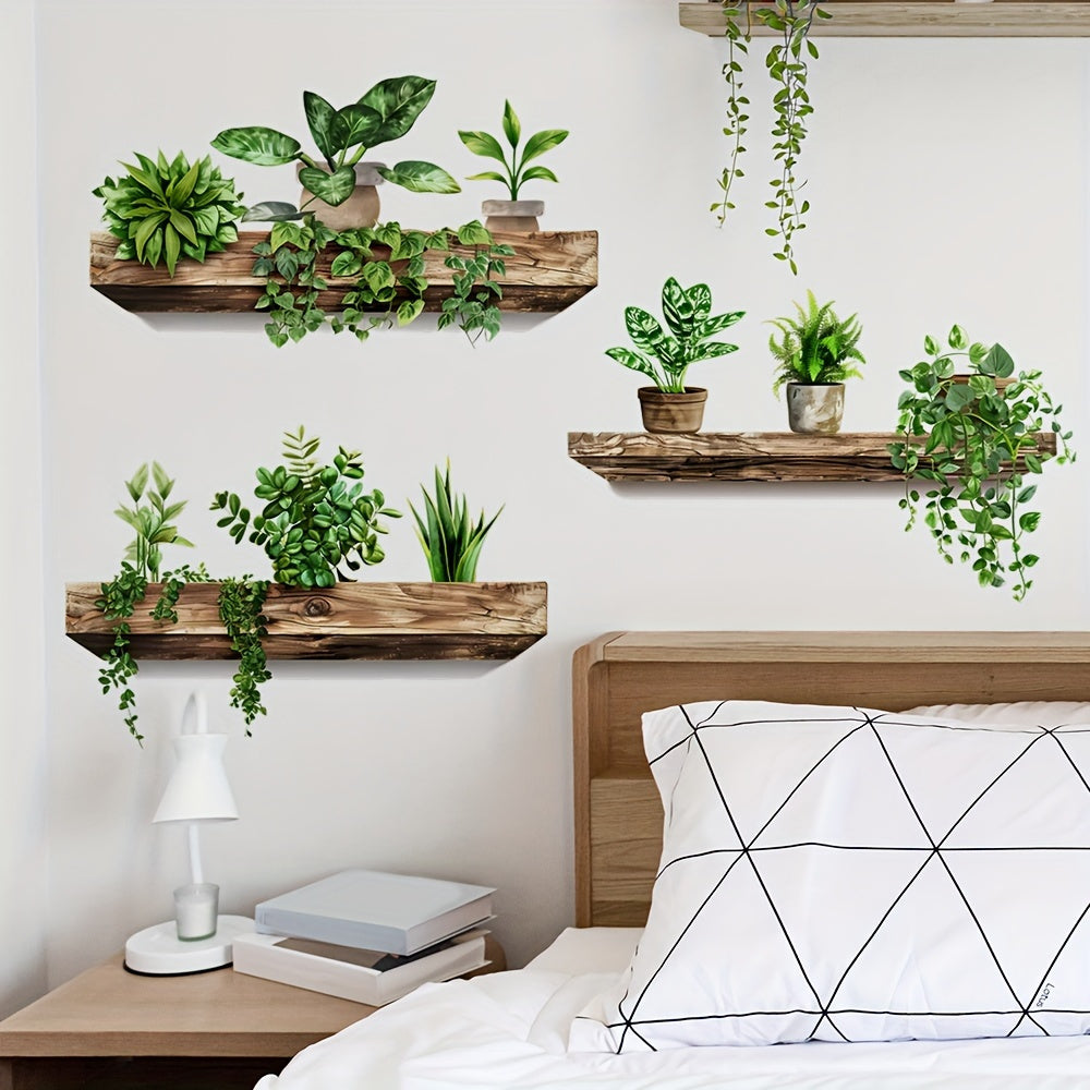 3pcs Greenery Wall Decals Removable Adhesive Stickers 26 x 39 Floral Pattern