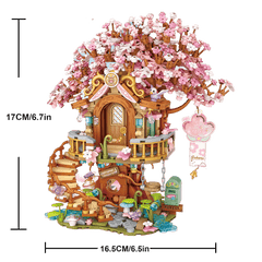 Sakura Tree House Building Blocks Set Pink