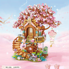 Sakura Tree House Building Blocks Set Pink
