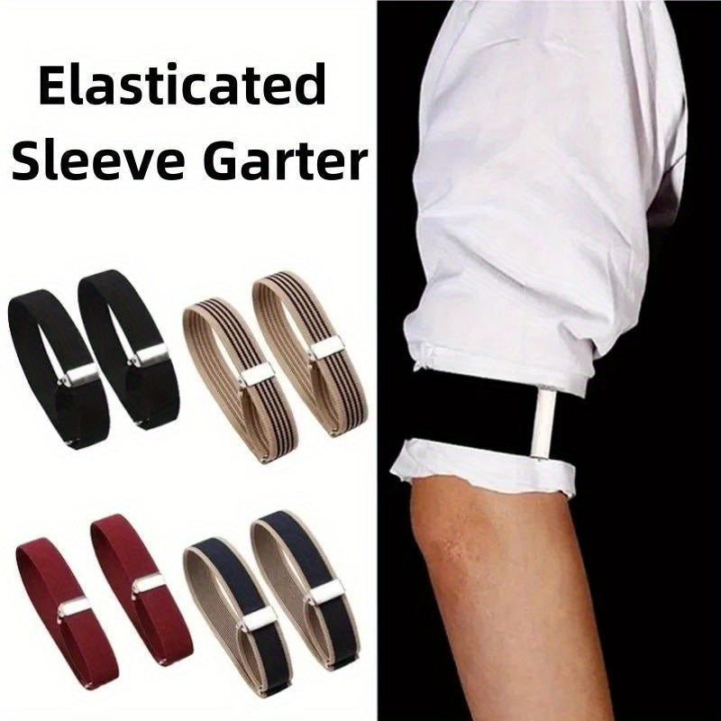 Adjustable Woven Nylon Sleeve Garters Elastic Unisex